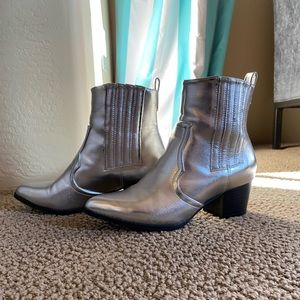 Silver cowboy booties